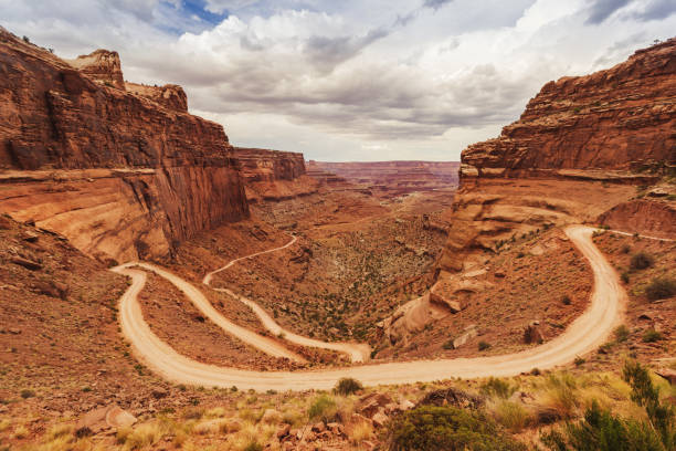 Off road Shafer trail in canyon near Moab