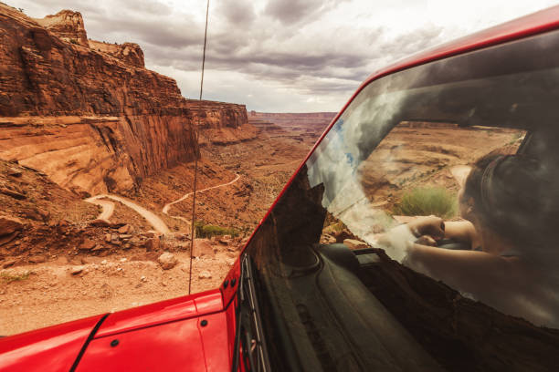 istock Off road Shafer trail in canyon near Moab 1034874328