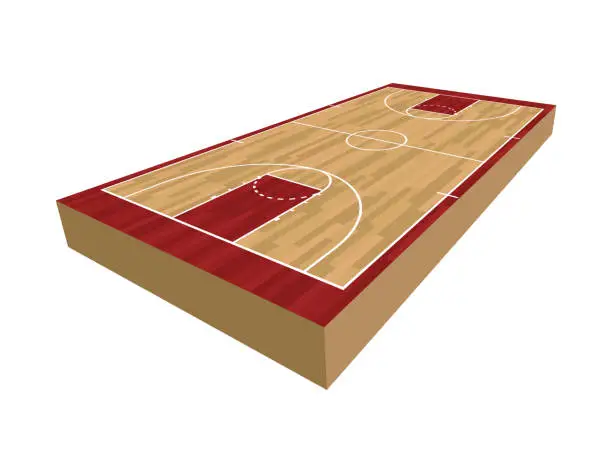 Vector illustration of 3D Basketball Court Illustration