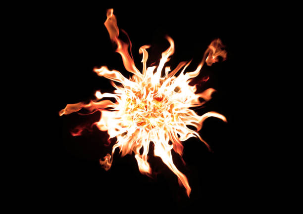 istock Blurred Motion Of Fire Against Black Background 1034901020