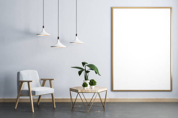 istock Modern living room interior with banner 1034901450