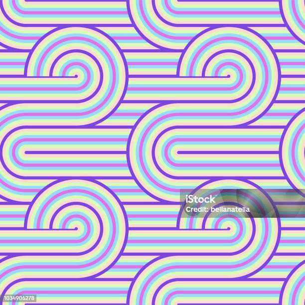 Abstrakte Vektormuster Nahtlose Opart Bunte Popart Grafische Ornament Optische Illusion Der 70er Jahre Stock Vektor Art und mehr Bilder von Mod