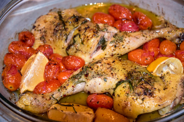 Grilled Chicken breast stuffed with tomatoes, garlic and basil