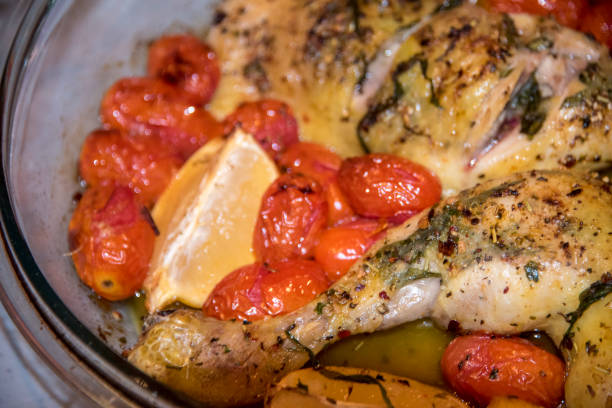 Grilled Chicken breast stuffed with tomatoes, garlic and basil