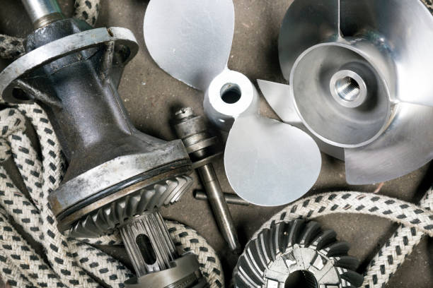 istock Boat propellerl, gears and  ropes 1034910684