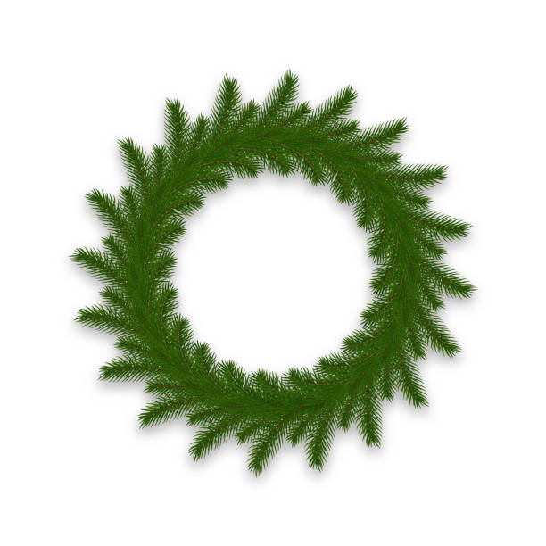 istock Christmas Wreath. Realistic Christmas decoration made of fir tree branches 1034911580