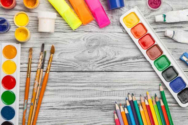 istock Colorful drawing supplies. 1034951482