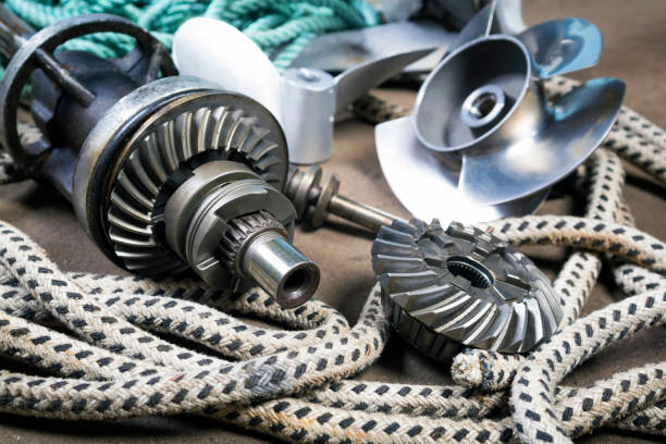 Boat propellerl, gears and  ropes