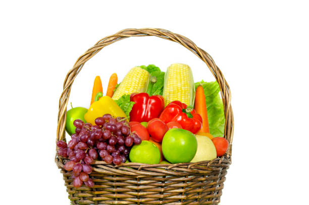 istock vegetables and fruits in wicker basket 1034964578