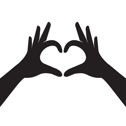 Hands making heart shape. Valentines day. Vector illustration