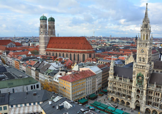 istock Munich old town aerial view 1034967478