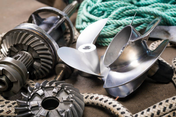 istock Boat propellerl, gears and  ropes 1034969126