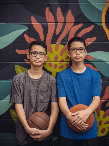 Twins at basketball