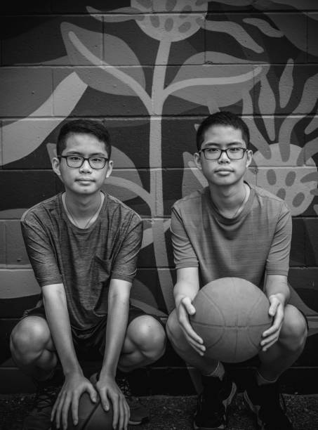 Twins at basketball