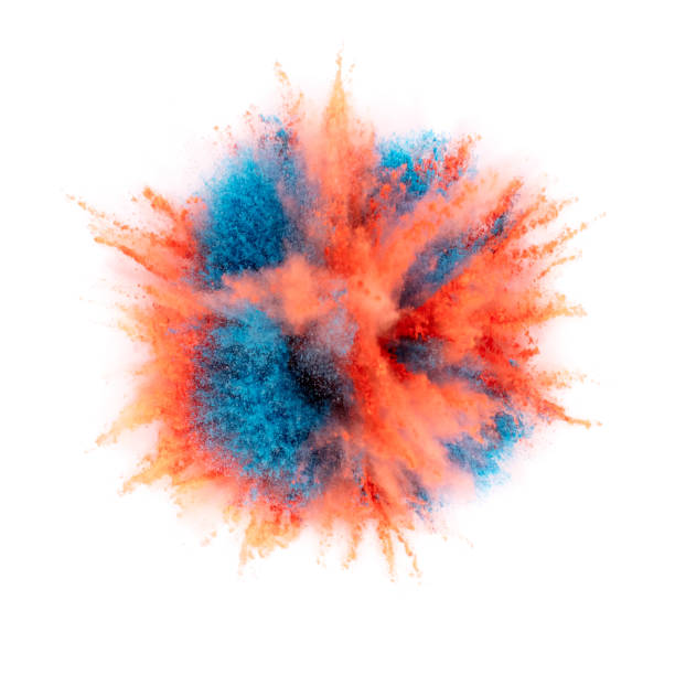 istock Coloured powder explosion isolated on white background 1034978306