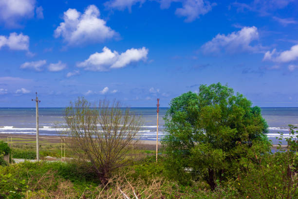 View of the seashore in a clear sunny day