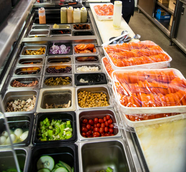 istock Condiments and ingredients in a deli counter 1034988904