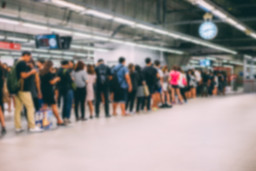 people waiting for subway in station of Bangkok