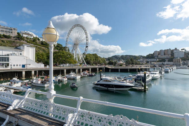 Raised walkway on Princess Pier in Torquay, Devon Raised walkway on Princess Pier in Torquay, Devon torquay uk stock pictures, royalty-free photos & images