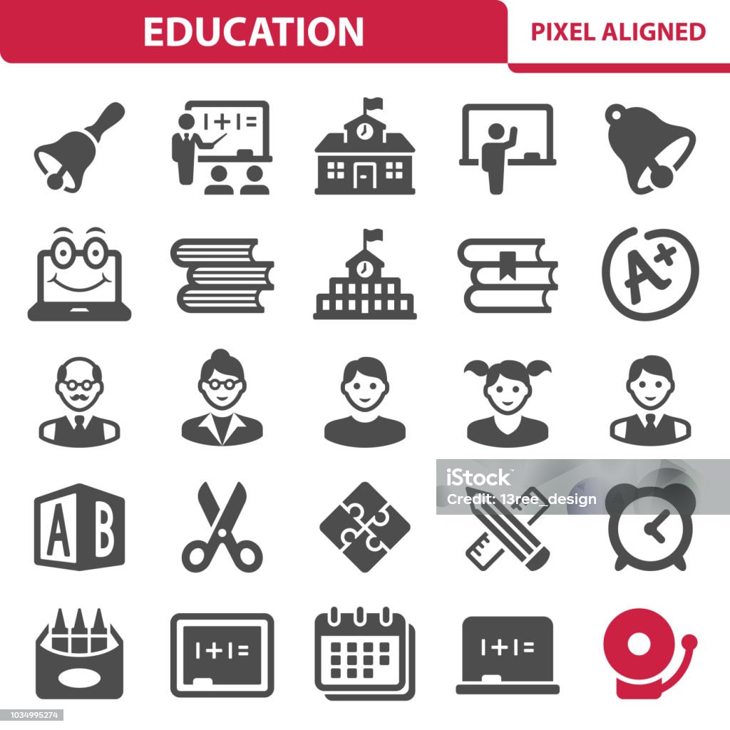 Icônes de l'éducation - clipart vectoriel de Icône libre de droits