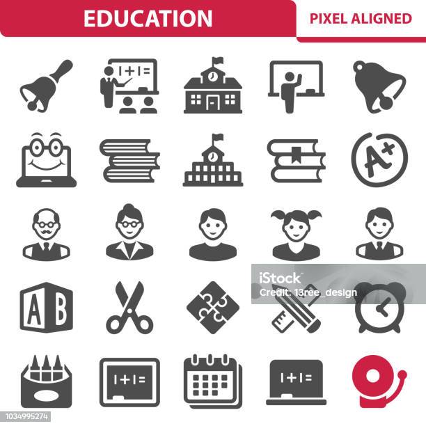 Education Icons Stock Illustration - Download Image Now - Icon Symbol, Education, Teacher