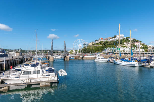 Rows of boats moored in the marina in Torquay, Devon Rows of boats moored in the marina in Torquay, Devon torquay uk stock pictures, royalty-free photos & images