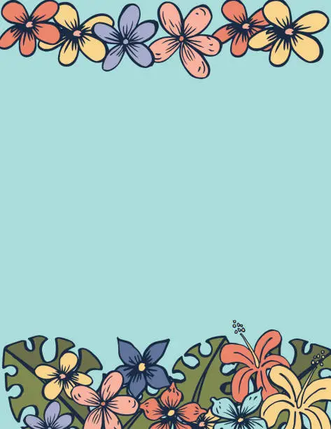 Vector illustration of Hand Drawn Luau Background Template