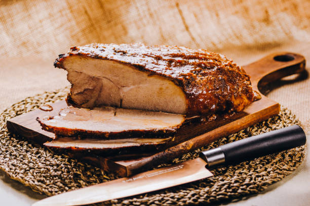 Piece of Christmas Pernil, roast pork