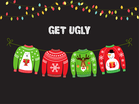 Cute banner for Ugly Sweater Christmas Party for your decoration