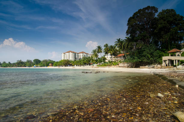 istock Beautiful tropical beach at sunny day with blue sky background 1035012548