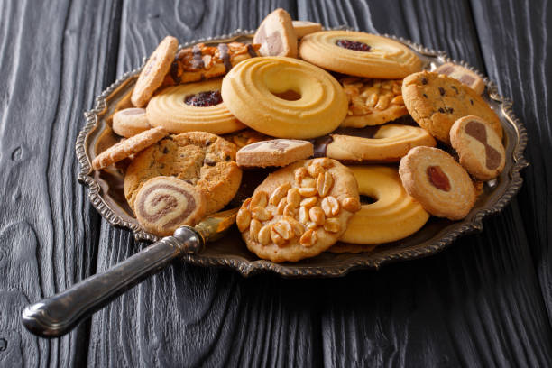 istock Freshly baked mix of biscuits close-up on a plate. horizontal 1035012798