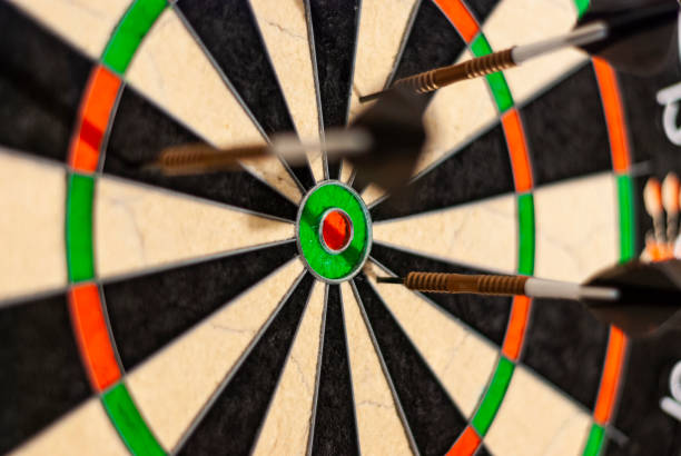 istock Dart on target and dartboard in dartbox 1035013802