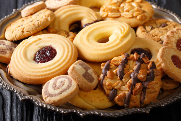 istock Cookie mix with nuts, chocolate, jelly closeup, horizontal 1035015882
