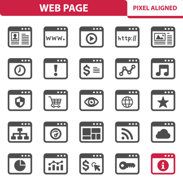 Web Page Icons Professional, pixel perfect icons, EPS 10 format. rss feeds stock illustrations