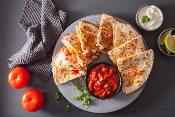 istock mexican quesadilla with chicken, tomato, sweet corn and cheese 1035021846