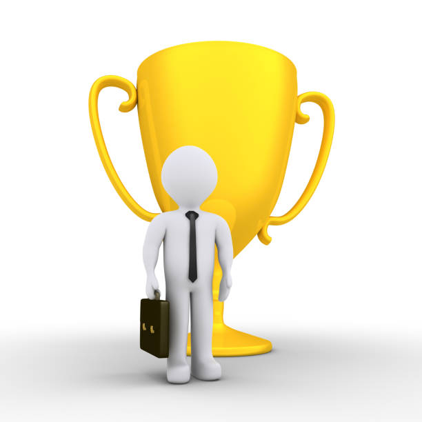 istock Businessman won the golden cup 1035026668
