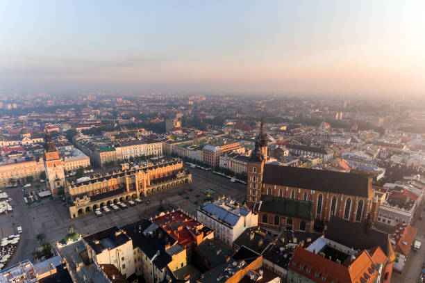 istock Krakow Market Square, Aerial sunrise 1035045012