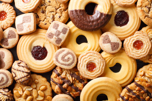 istock Background of cookies assorted close-up. horizontal top view 1035053934