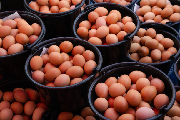 eggs on bag in the market