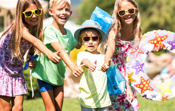 Group of kids are happy on their summer vacation