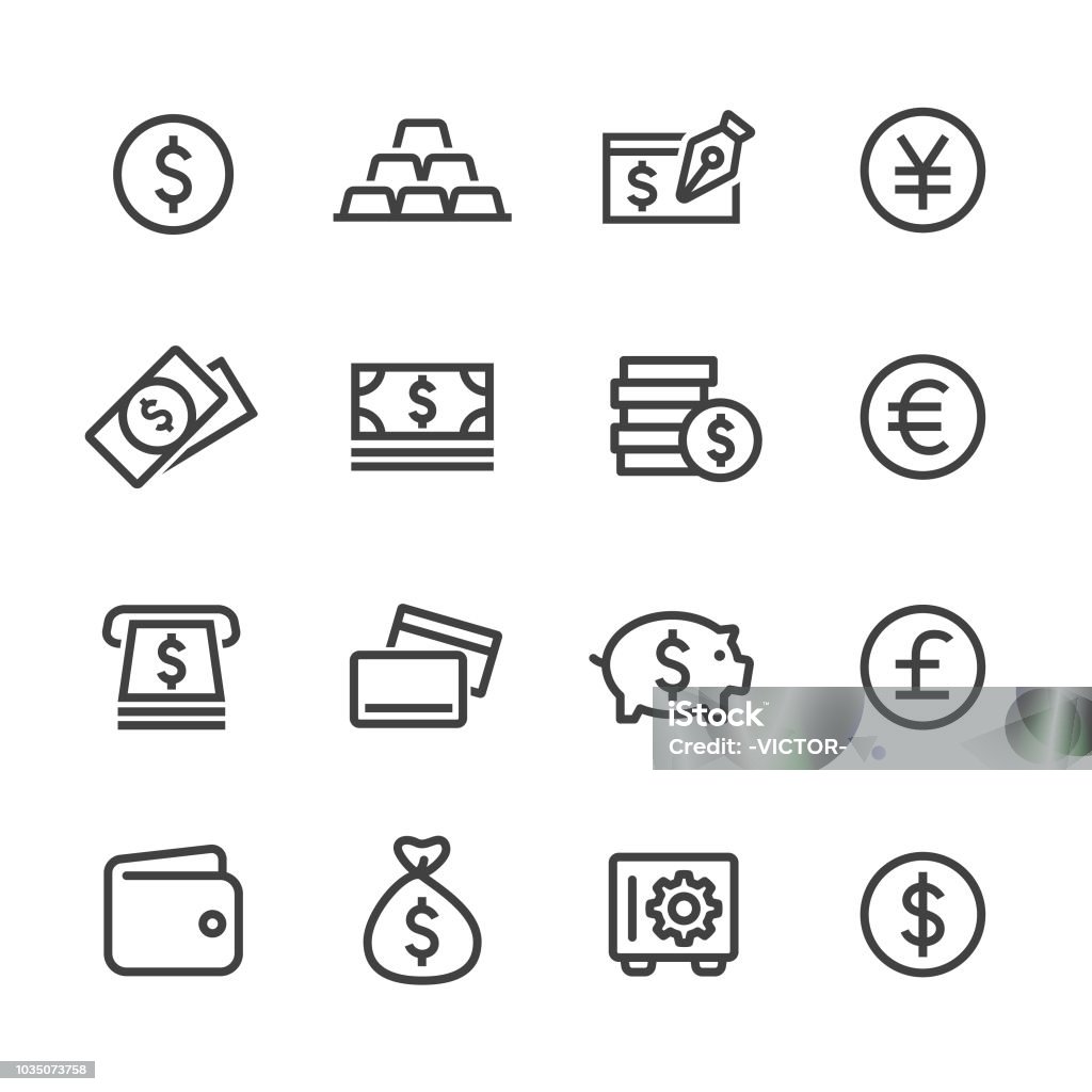 Money Icons - Line Series Money, Finance, Icon Symbol stock vector