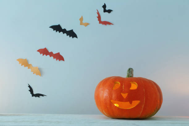 istock Halloween decorations on wooden table 1035077934