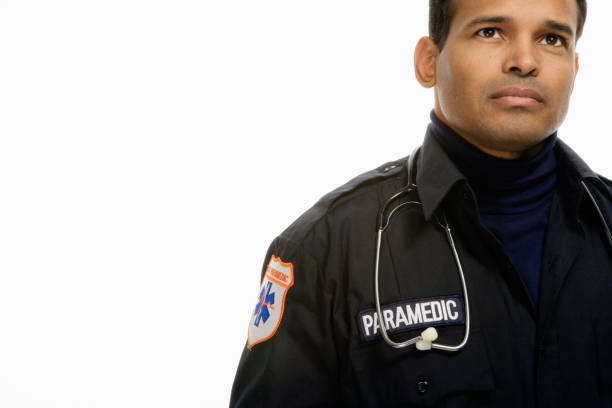 istock Studio shot of Hispanic male paramedic 1035078190