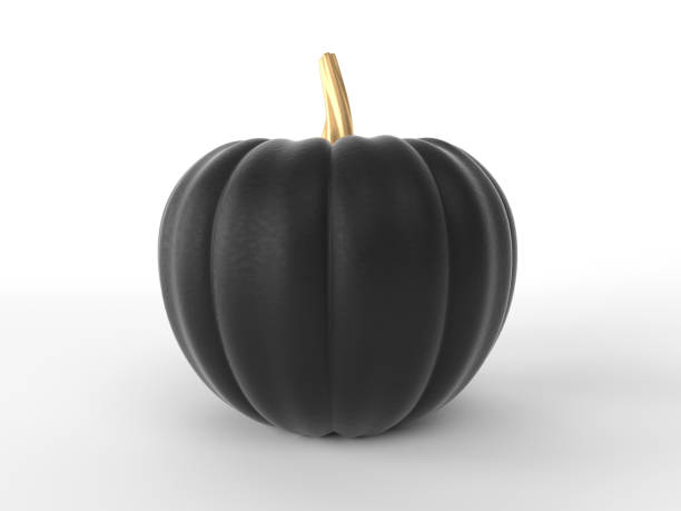 istock Holiday Halloween Black Pumpkins on white isolated background. 3d render. 1035080868