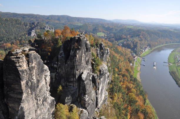 вид из бастея - elbe fluss стоковые фото и изображения