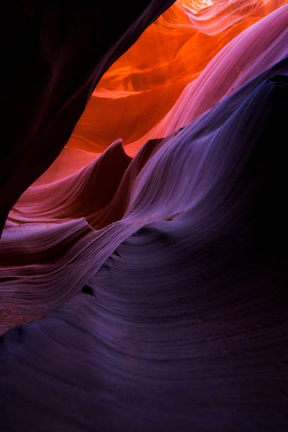 Beautiful wide angle view of amazing sandstone formations in famous Lower Antelope Canyon near the historic town of Page at Lake Powell, Arizona, USA Beautiful wide angle view of amazing sandstone formations in famous Lower Antelope Canyon near the historic town of Page at Lake Powell, American Southwest, Arizona, USA upper antelope canyon stock pictures, royalty-free photos & images