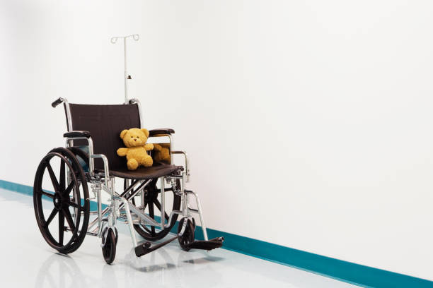 lonely corridor with walker in a nursing home