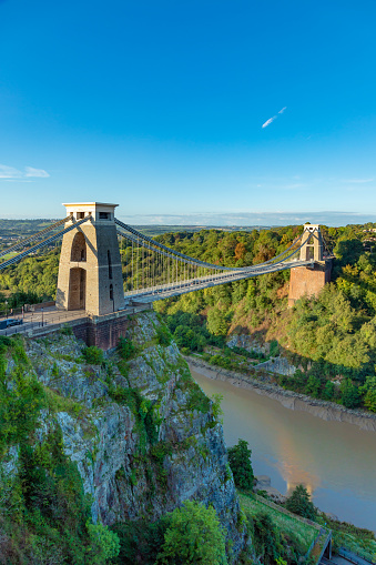 Clifton Suspension Bridge\nBristol\nEngland\nSeptember 07, 2018\nThe world famous Clifton Suspension Bridge, acrss the Avon Gorge, designed by Isambard Kingdom Brunel and opened in 1864