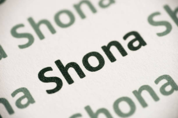 istock word Shona  language printed on paper macro 1035104954