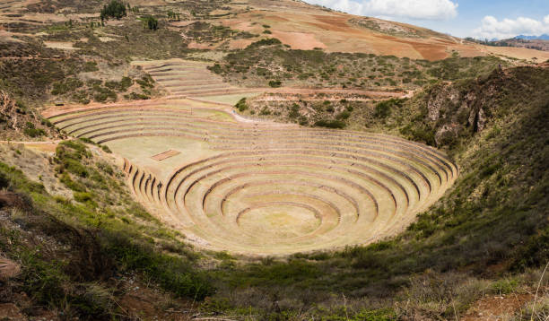 istock ancient Inca circular terraces at Moray (agricultural experiment station), Peru, South America 1035115206
